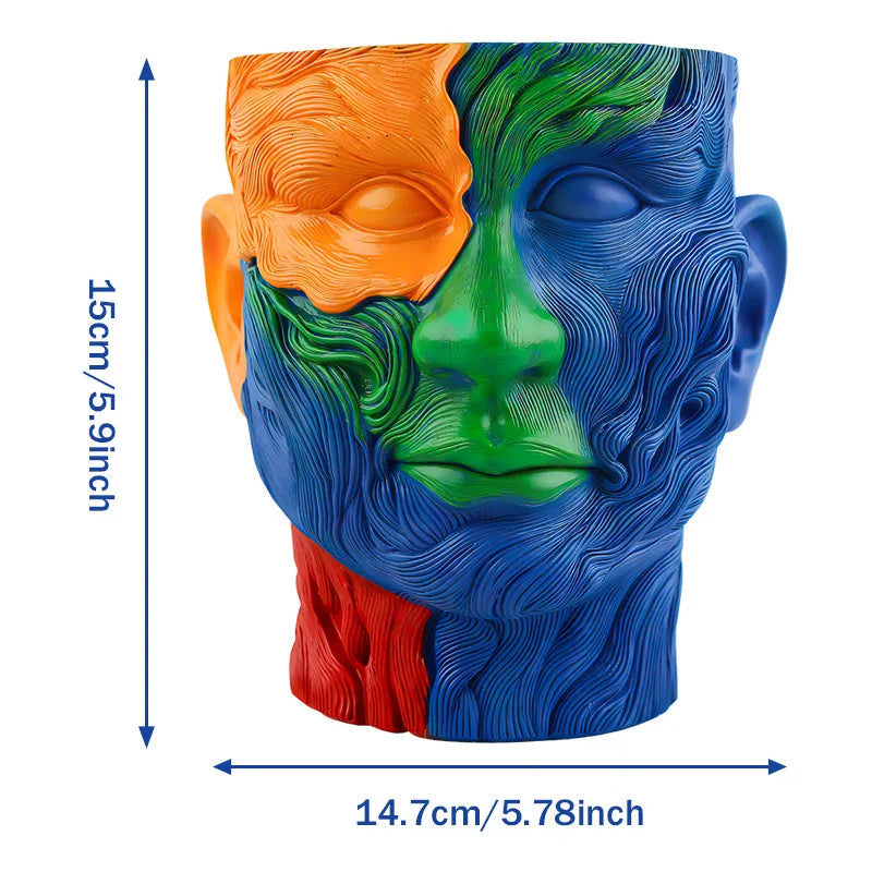 Fauvism Blumentopf – Kunstharz Design – 15cm Blau