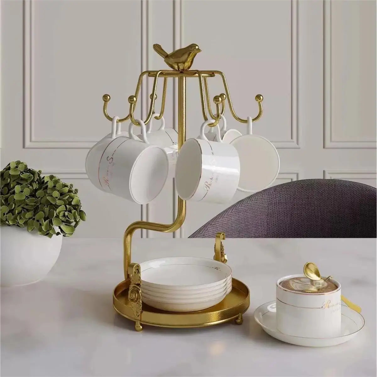 Retro Metall Tassenhalter – Eisen Design – 22x22x35 cm