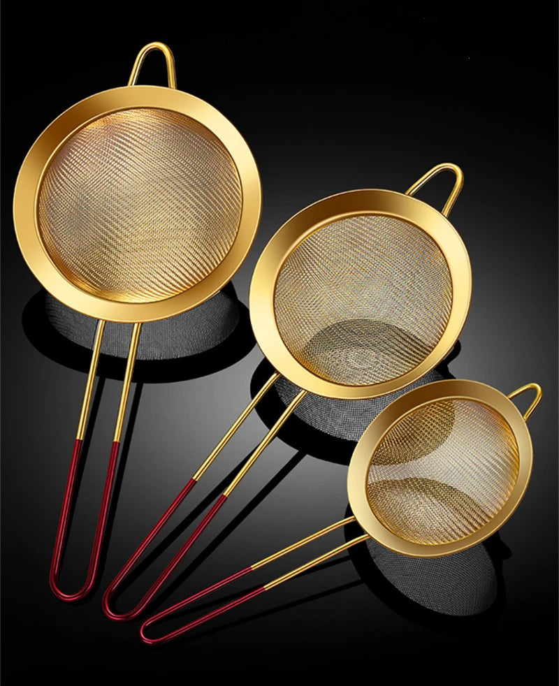 Feinmaschiges Sieb – Gold-Edelstahl – 3 Grössen