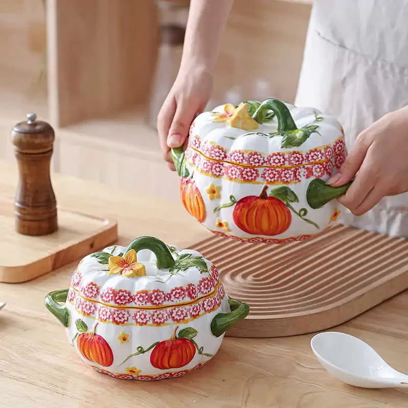 Keramikschüssel – Doppelgriff & Deckel – Vielseitiges Design