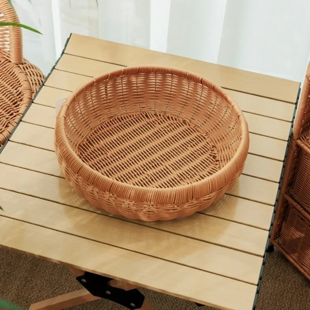 Boho Stil Rattan Tablett – Gewebte Struktur PP