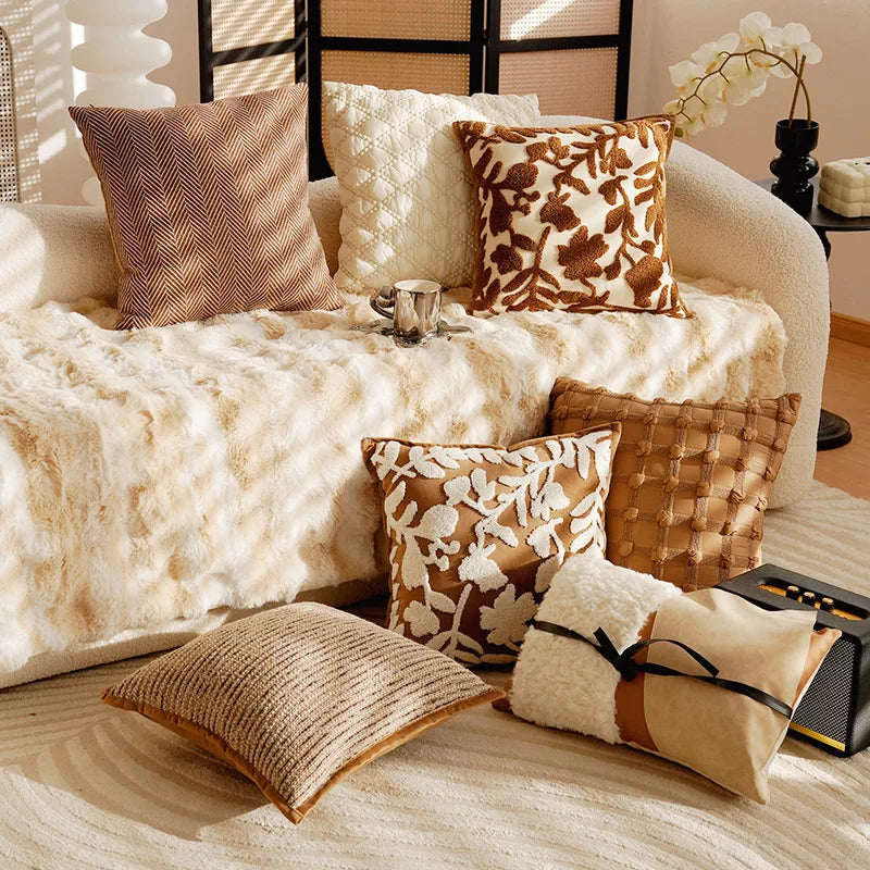 Nordisches Kissenbezug – Florales Polyester/Baumwolle – 30x50/45x45cm