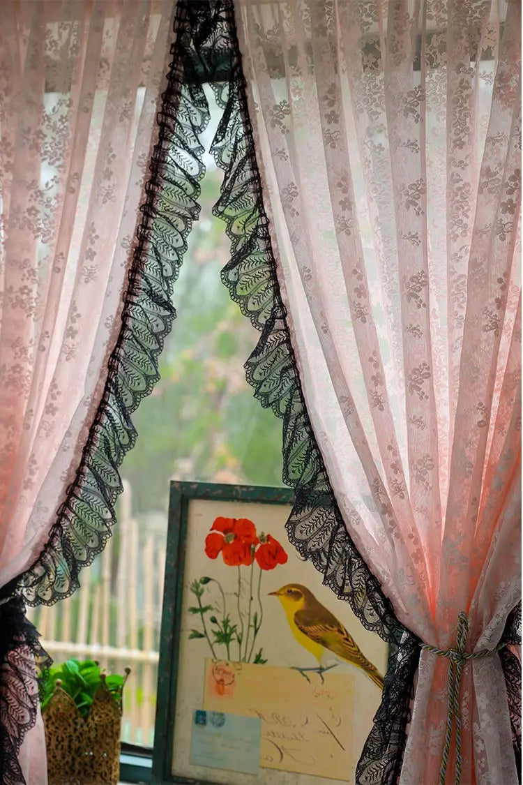 Vintage Spitzenvorhänge – Elegantes Sheer – Schlafzimmer 140x240cm