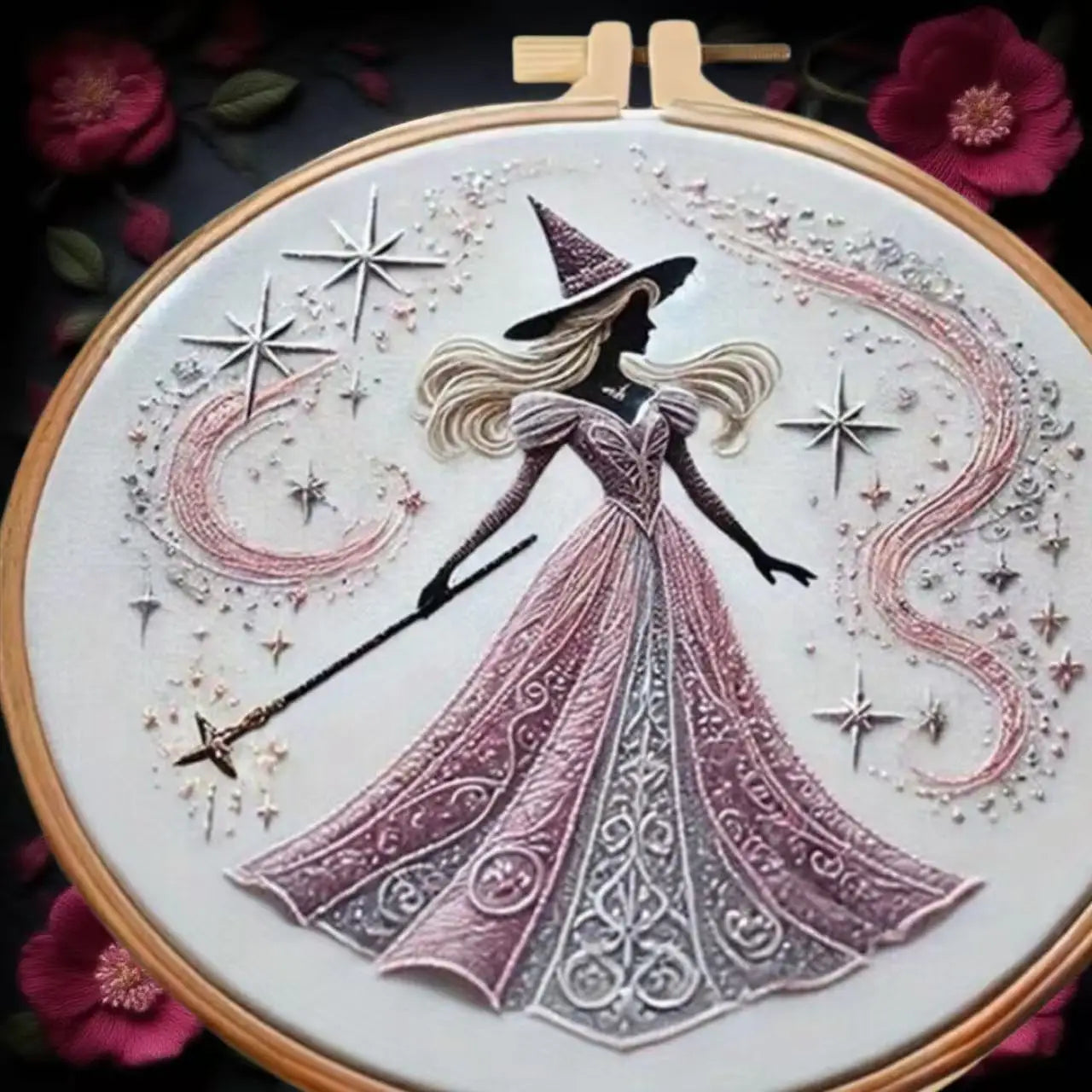 Halloween Stickerei - Baumwoll Hexendesign Kit