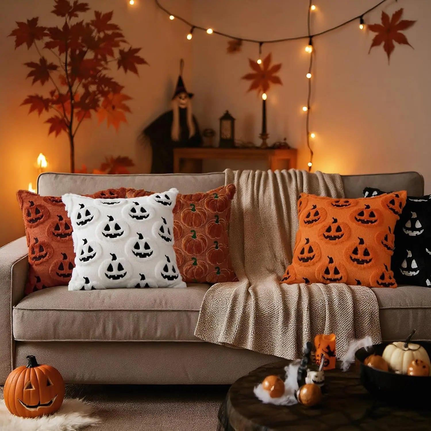 Herbst Kissenbezüge – Faux Fur Strick – 45x45CM Rost