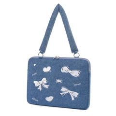 Laptophülle – Denim-Schleifendesign – 13-16 Zoll