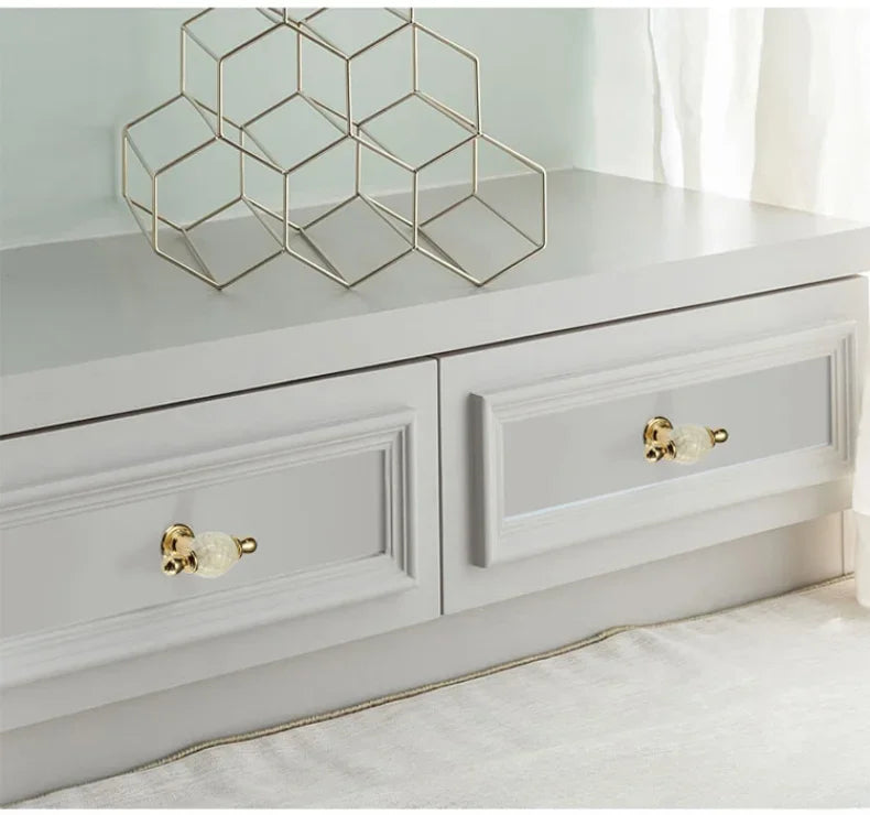 Vintage Türgriffe aus Zinklegierung – Gold, Weiss, Massivholz