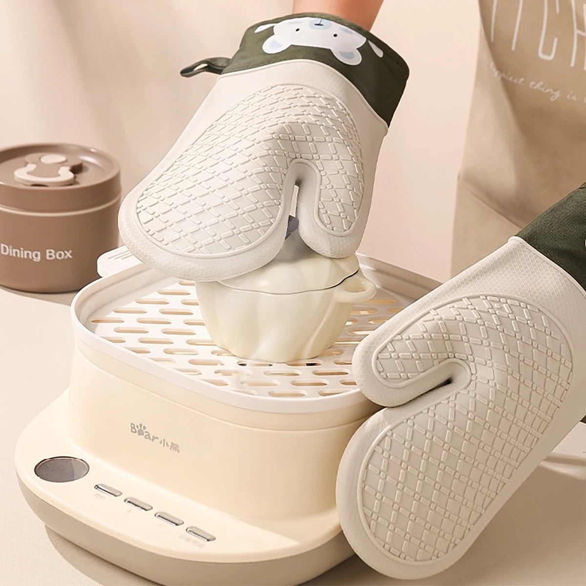 Silikon-Ofenhandschuhe – Rutschfestes Punktdesign
