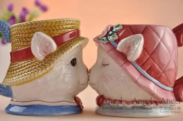 Katzenpaar Tassen – Porzellan Europäisch – Hochzeitsgeschenk Set