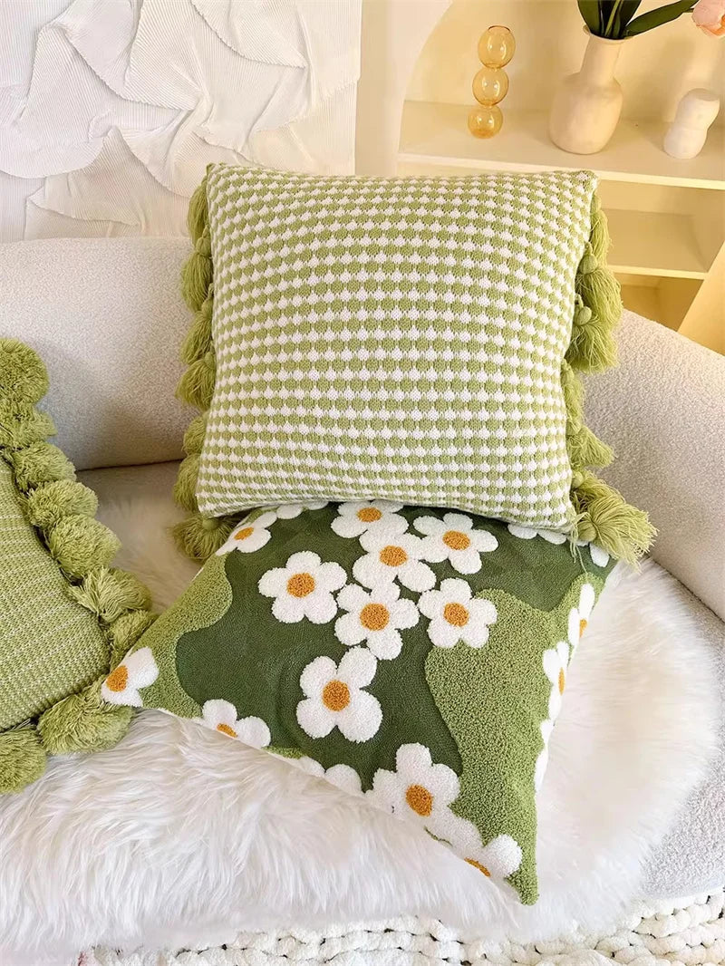 Kissenbezug – Nordisch Moosgrün – 30x50cm, Handgefertigt