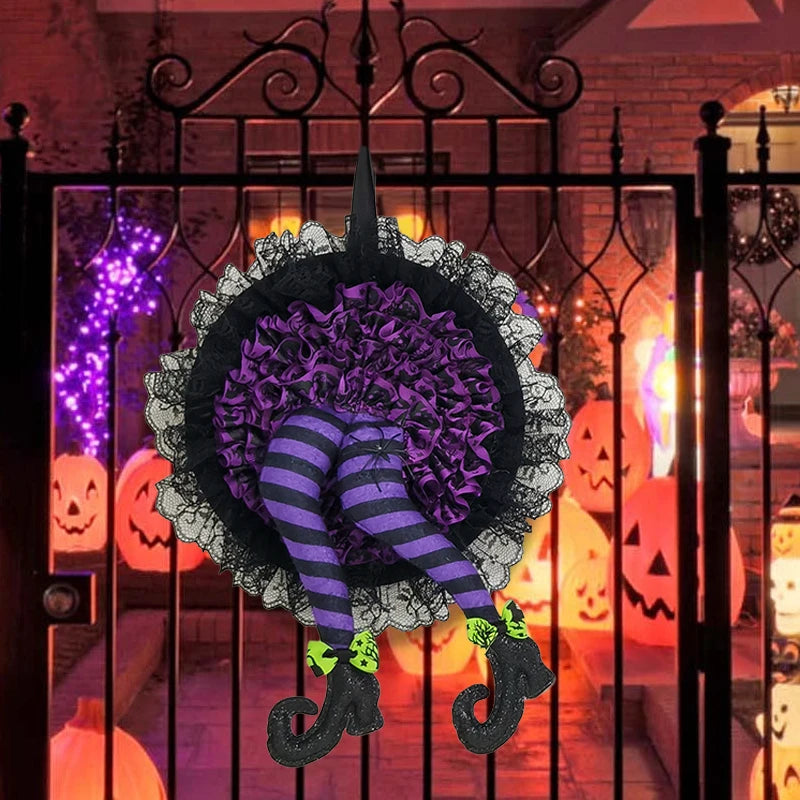 Halloween Türkranz – Hexenhut Design