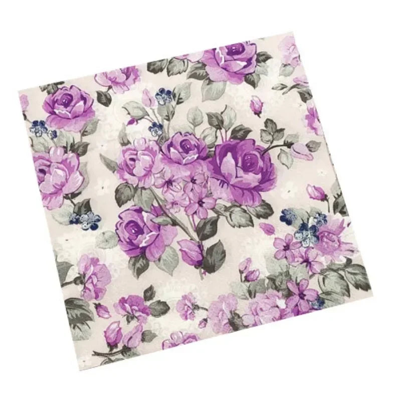 Bedruckte Papierservietten – Lila Blumen 2-lagig – 20er-Set