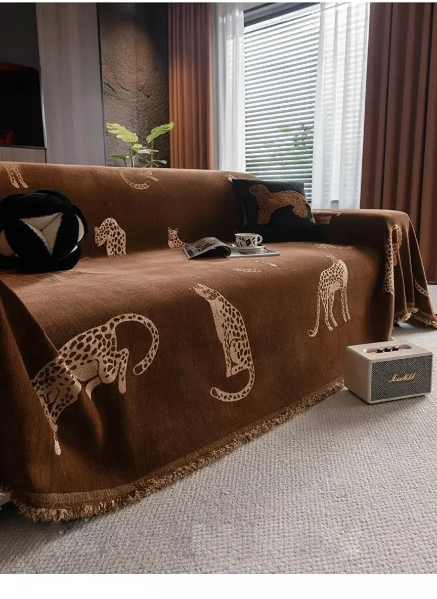 Chenille Möbelüberwurf – Jacquard Strick Kratzschutz 180x130cm