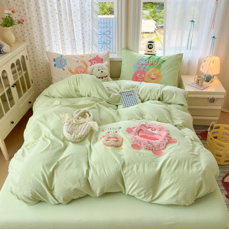 Cartoon Katzen Bettwäsche – Gewaschene Baumwolle – Verschiedene Grössen