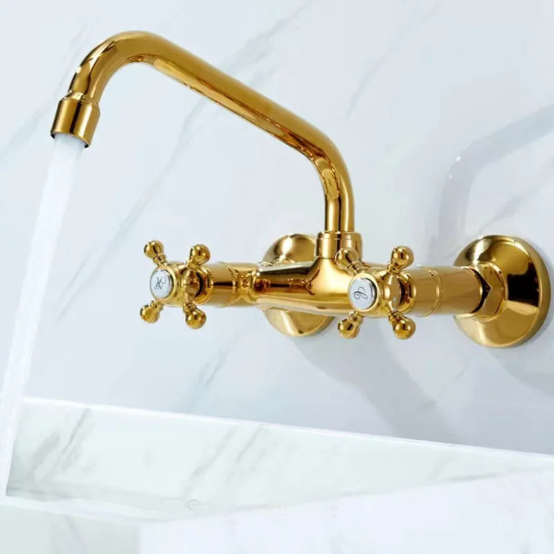 Messing Badezimmerarmatur – Europäischer Stil – Wandmontage