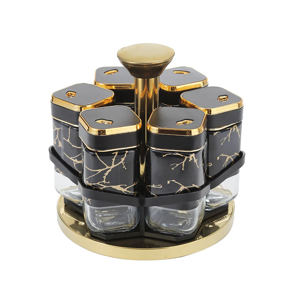 Nordic Gewürzglas Set – Keramik & Holz Design