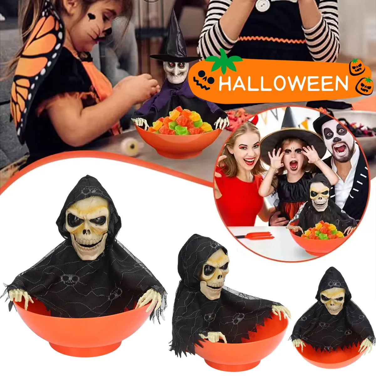 Halloween Bonbonschale – Leuchtbewegungssensor – 24 cm