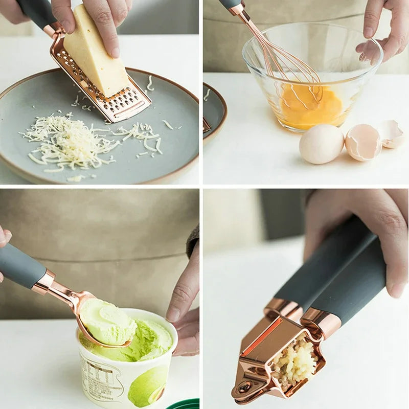 7-teiliges Küchenwerkzeug-Set aus Edelstahl – Ergonomisches Design