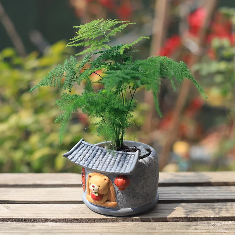 Pflanzgefäss - Cartoon-Design aus Resin - Schreibtisch-Deko