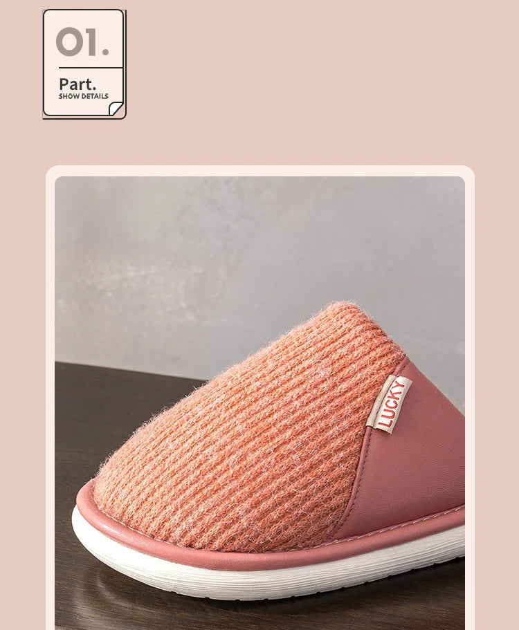 Winterhausschuhe – Baumwolle & Plüsch – Innen Komfort