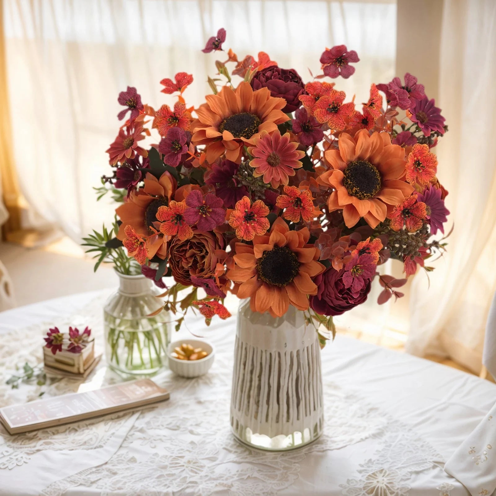 Kunst-Sonnenblumenstrauss – Polyesterdekor – Innenbereich