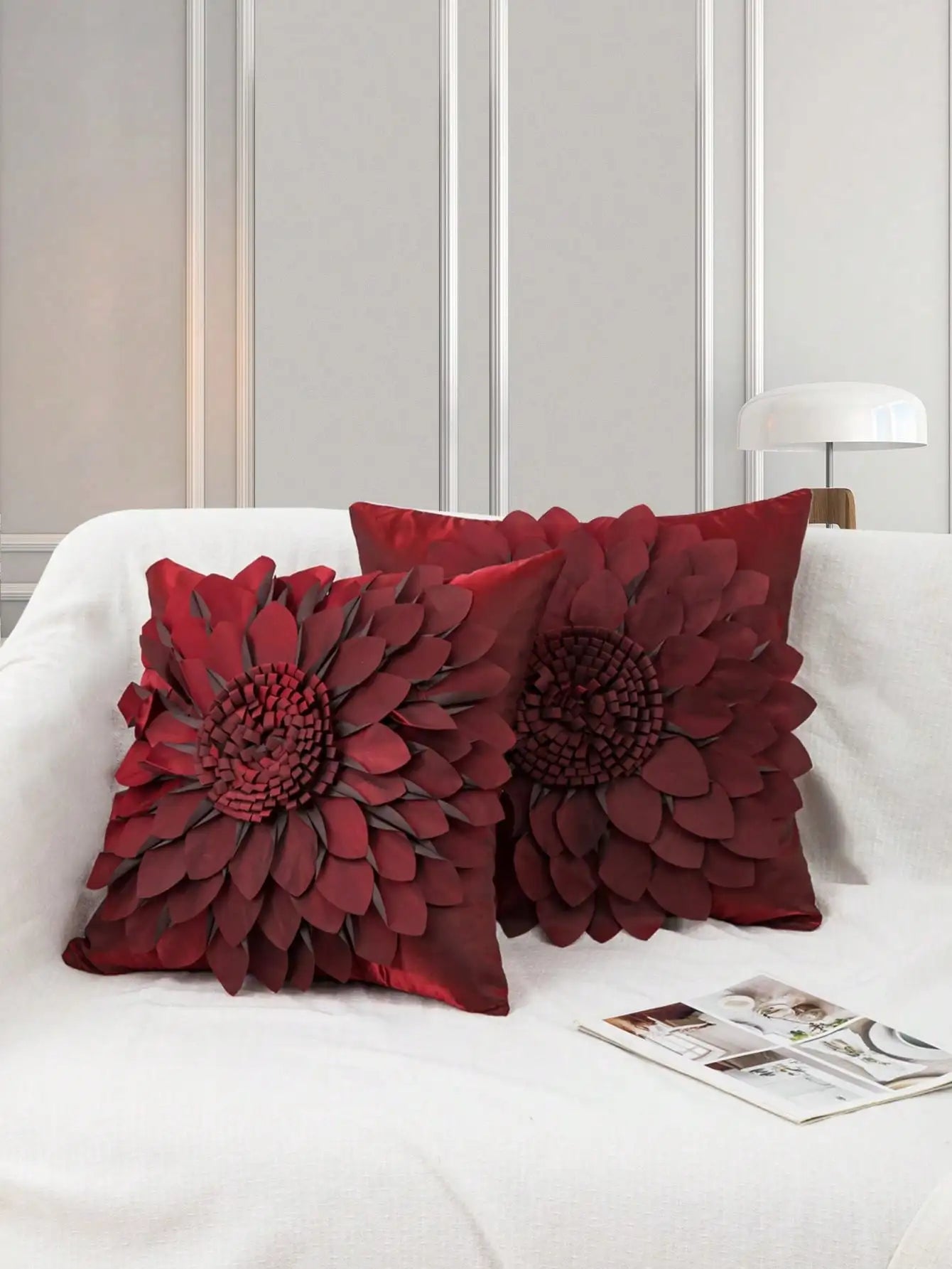 Chrysanthemen-Kissenbezüge – 3D-Blumendesign – 45x45cm