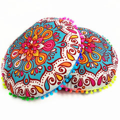 Runde Mandala Kissenhülle – Boho Polyester Deko 43x43cm