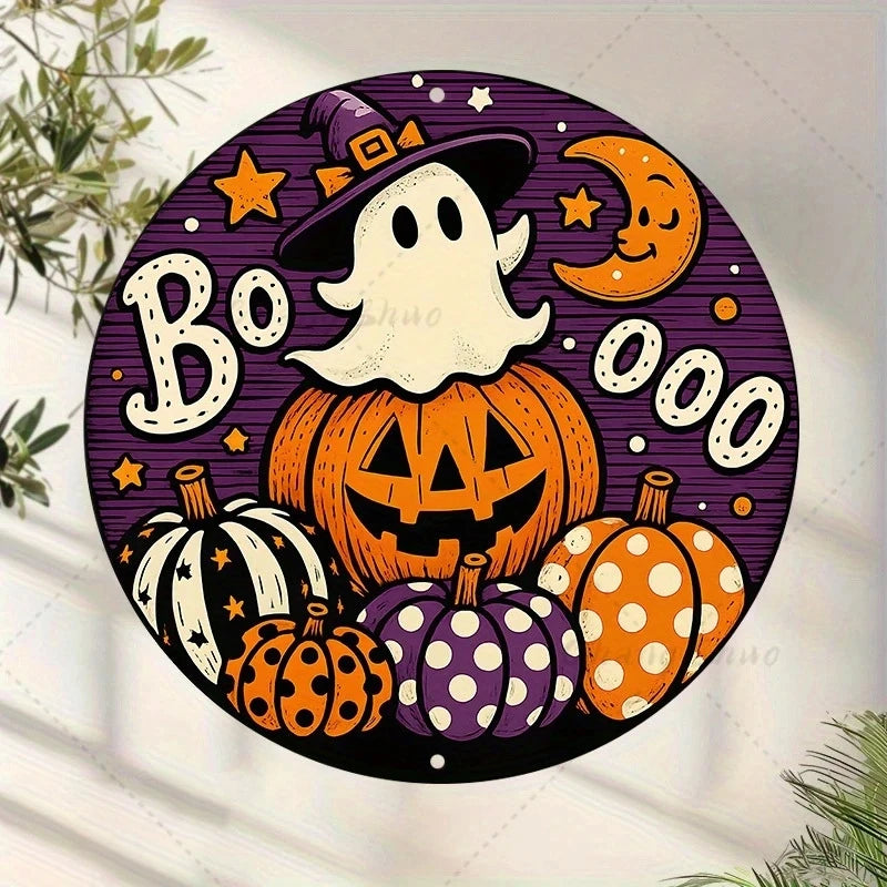 Halloween-Dekor – Rundes Holzschild – Innen & Aussen