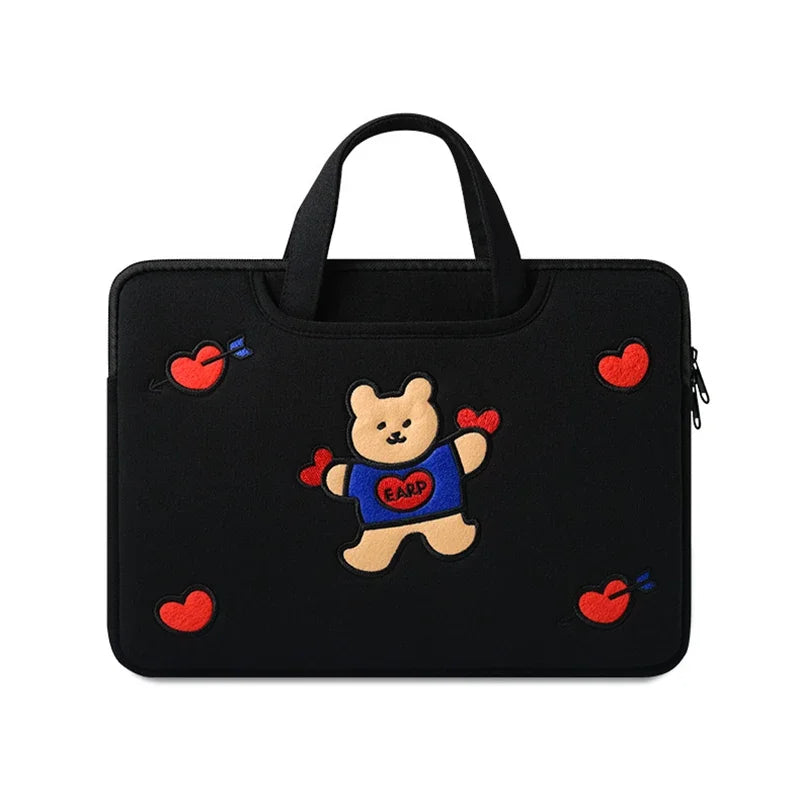 Niedliche Bären-Laptophülle – Polyester Cartoon – Grössen 13-16 Zoll