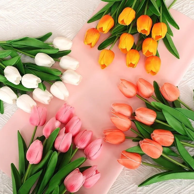 Tulpenstrauss – Realistische Latexblumen – Hochzeit & Wohndekor