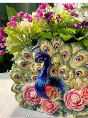 Keramikvase – Pastoral Handbemalt Pfingstrose – 28x14x23cm