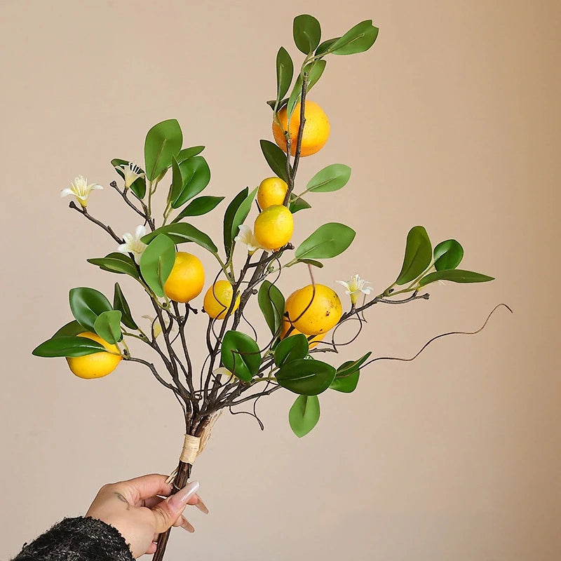 Künstlicher Zitronenzweig – Leuchtendes Gelb – 82cm