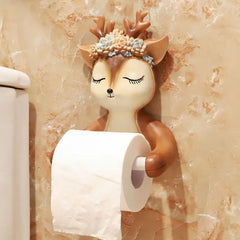 Cartoon Reh Papierhalter – Kreativ für die Wand