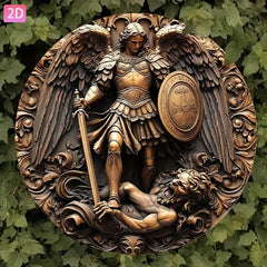 Erzengel Michael Wanddeko – Barock Aluminium – 20x20cm