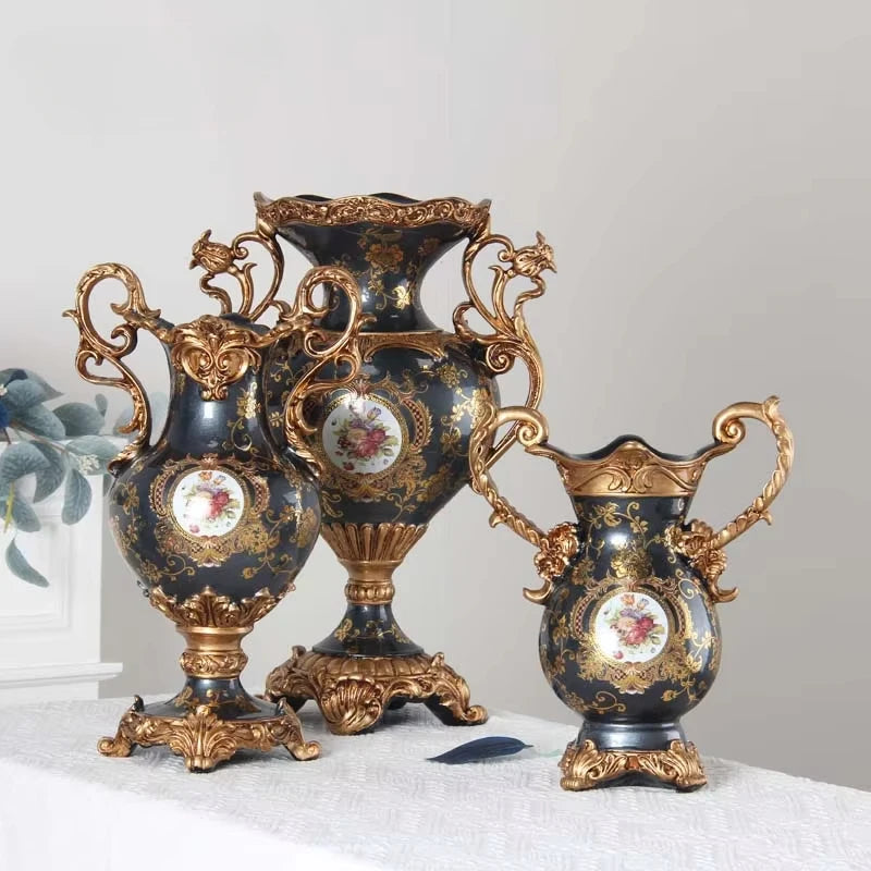 Luxus Vase aus Harz – Art Deco Design – Dunkelgrün