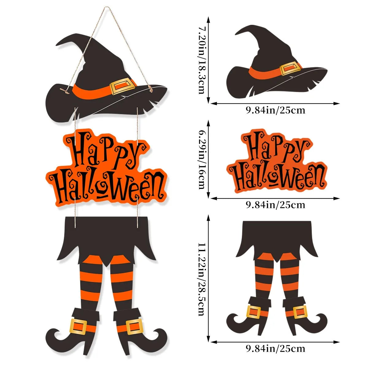 Hexenhut-Türschild – Papierkarton – Halloween-Deko