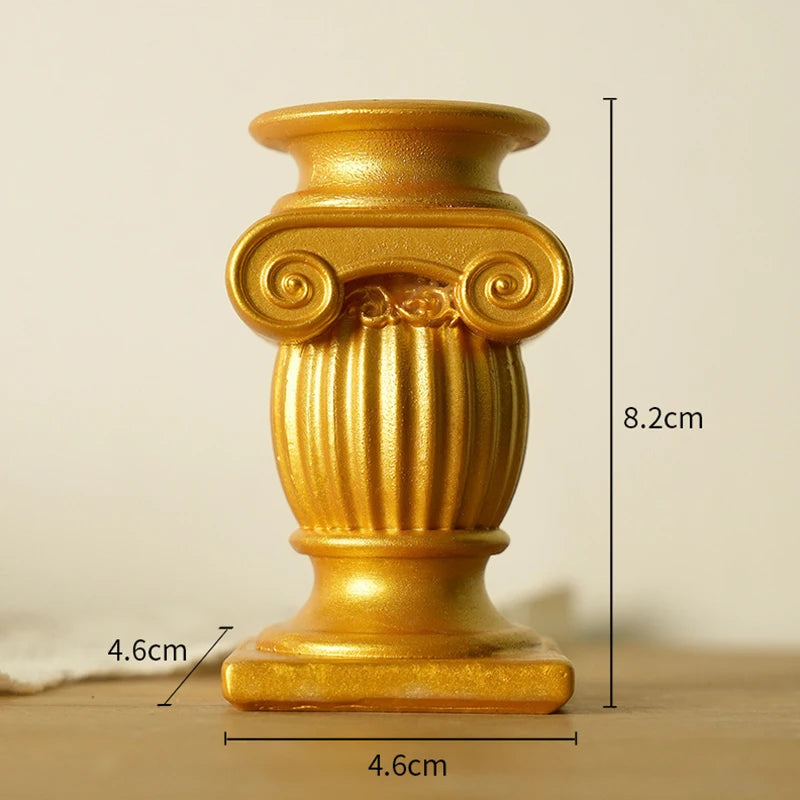 Griechischer Säulen Kerzenhalter – Polyresin Design – Wohndeko