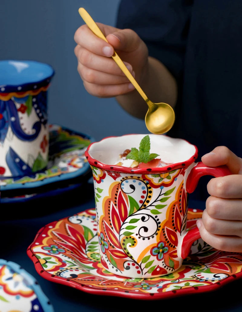 Keramik Kaffeetasse – Handbemalt, Chinesischer Stil