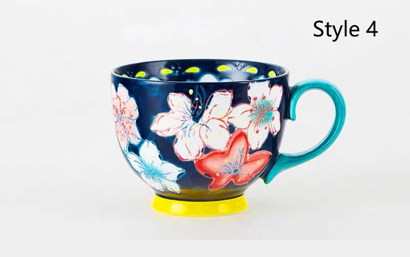 Keramik Kaffeetasse – Handbemalt, Chinesischer Stil