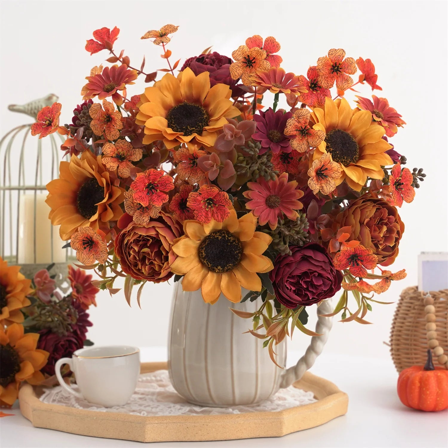 Kunst-Sonnenblumenstrauss – Polyesterdekor – Innenbereich