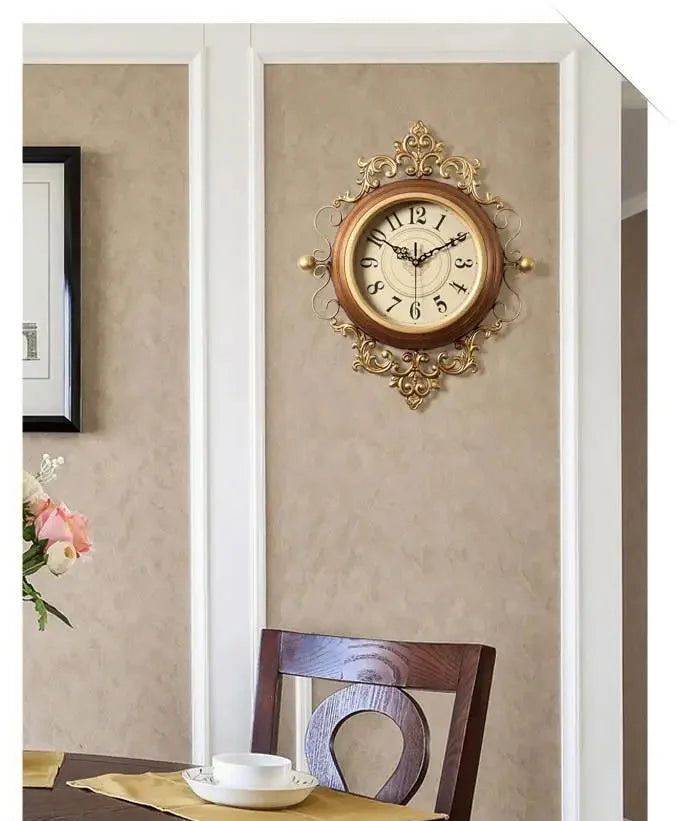 Wanduhr – Retro Metall Rund – Wohnzimmer Dekor