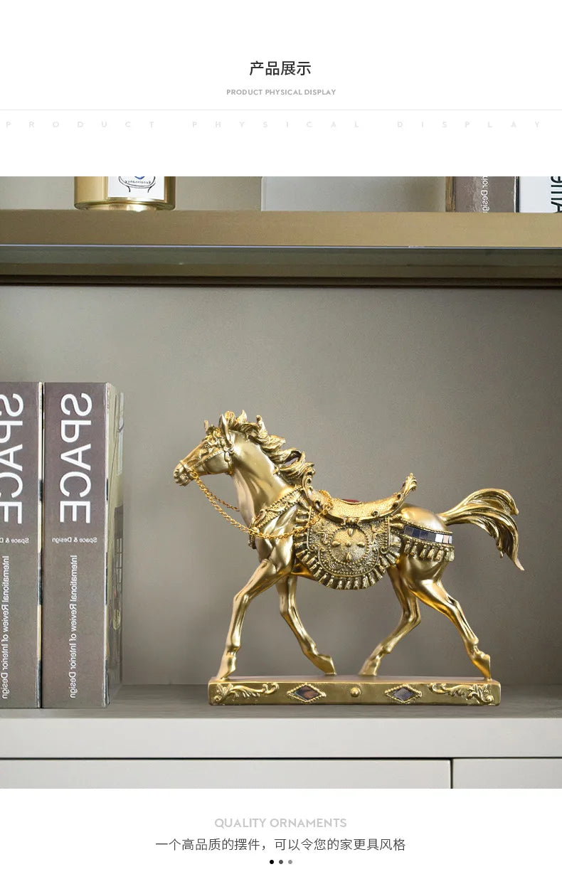 Sammlerstück Pferdefigur – Resin Volkkunst – Wohnaccessoire