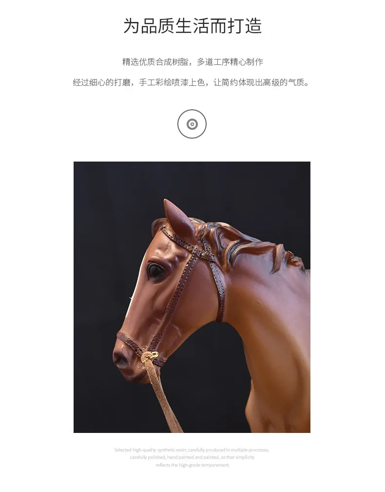 Sammlerstück Pferdefigur – Resin Volkkunst – Wohnaccessoire