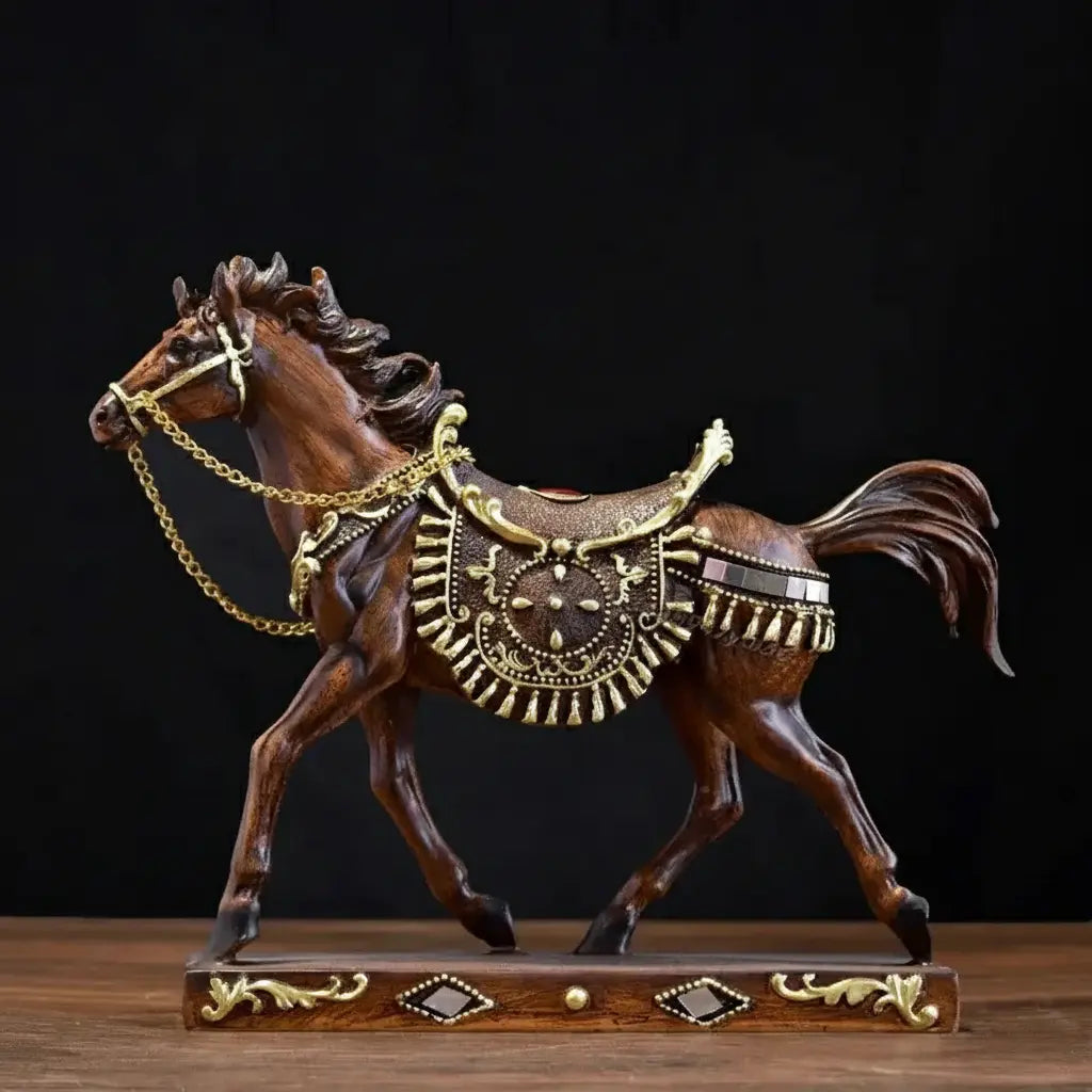 Sammlerstück Pferdefigur – Resin Volkkunst – Wohnaccessoire