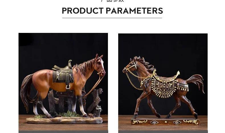 Sammlerstück Pferdefigur – Resin Volkkunst – Wohnaccessoire