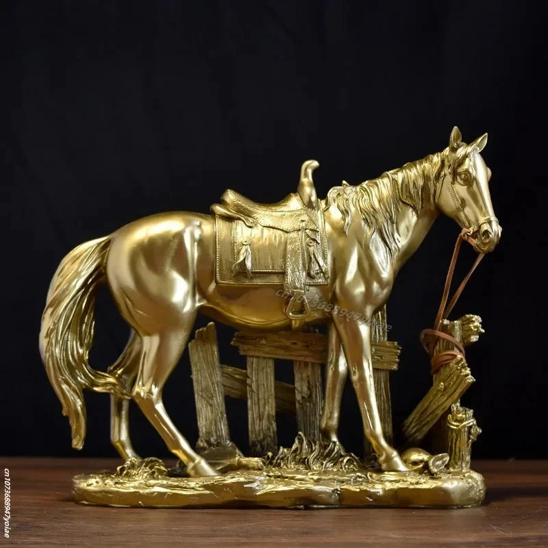 Sammlerstück Pferdefigur – Resin Volkkunst – Wohnaccessoire