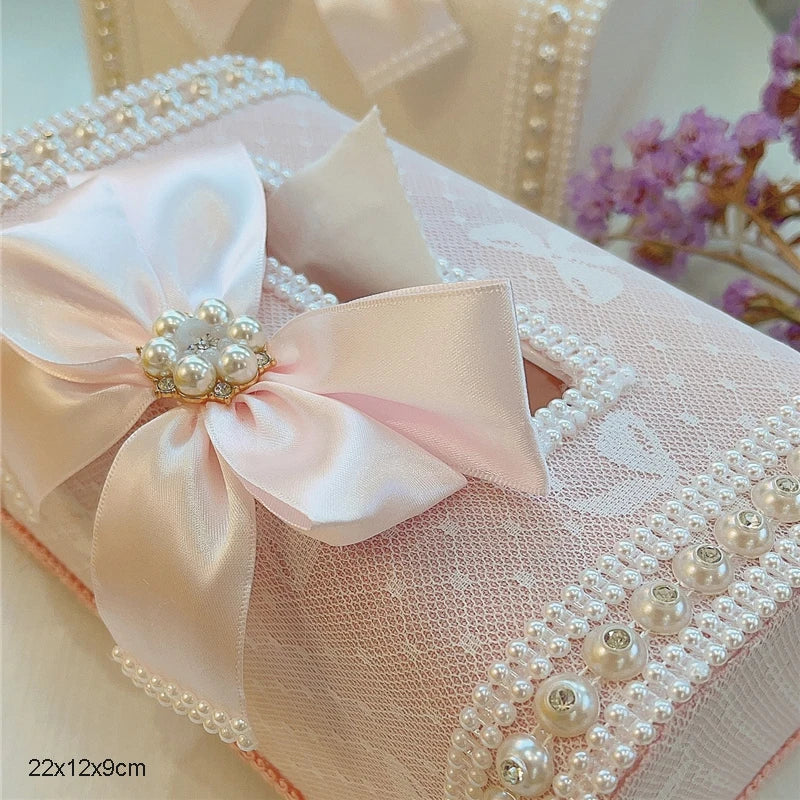 Samt Aufbewahrungsbox – Retro-Design – Perlenbesatz