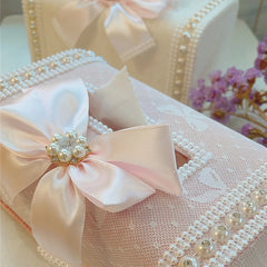 Samt Aufbewahrungsbox – Retro-Design – Perlenbesatz