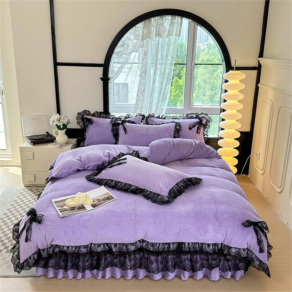 Samt Bettwäsche – Prinzessin Design – Versch. Grössen