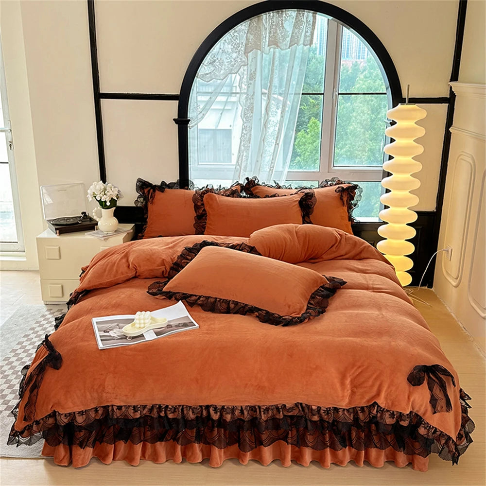 Samt Bettwäsche – Prinzessin Design – Versch. Grössen